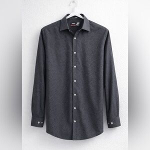 JF J.Ferrar Stretch Slim Leopard Print Button Down Shirt Medium